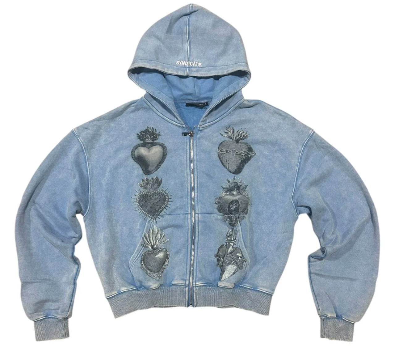 The Syndicates "HEARTS" ZIP UP- BBYB WASH (SYNH_13 (3))