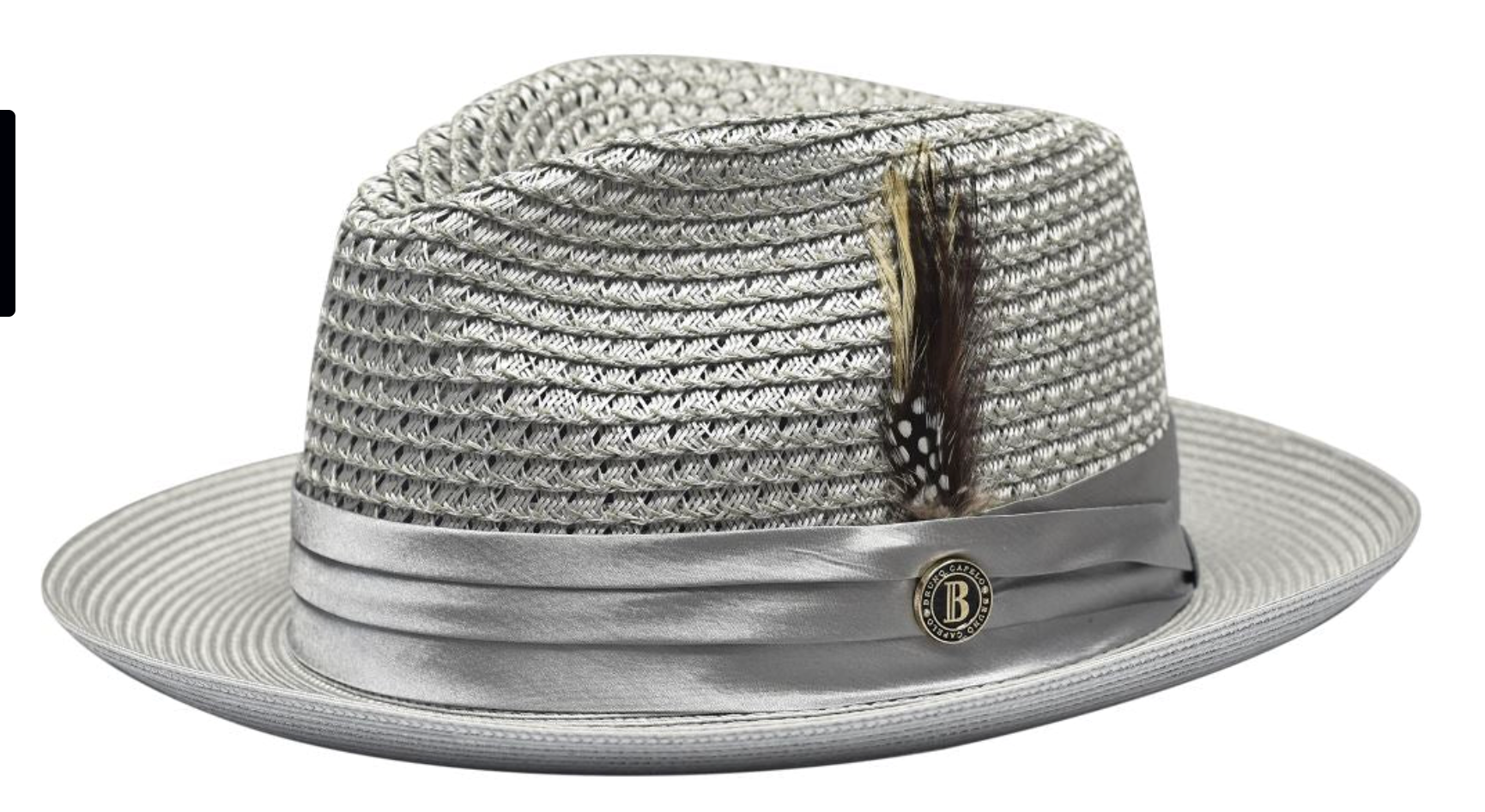 Julian Collection Natural Straw Fedora Hat Snap Brim by Bruno Capelo