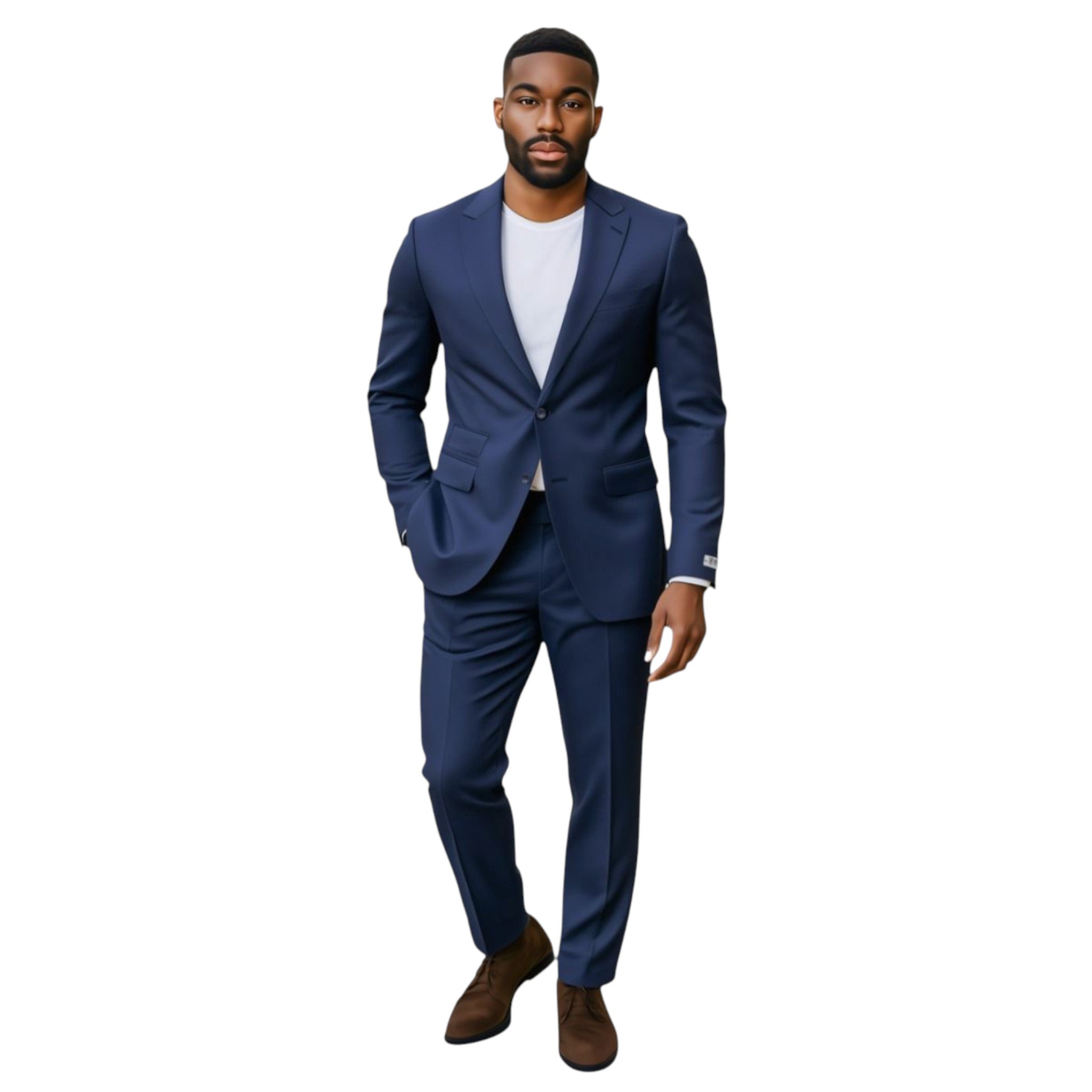 Stacy Adams Basic Slim Fit Men's Suit in Navy
