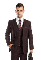Lt. Gray Solid 3-PC Slim Fit Stretch Suits For Men