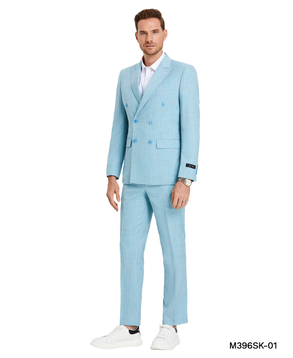 2 PC Double Breasted Pin-Stripe Suit