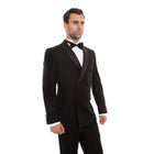 Black / Black Satin Bryan Michaels Shawl Collar Tuxedo For Men MT253S-01
