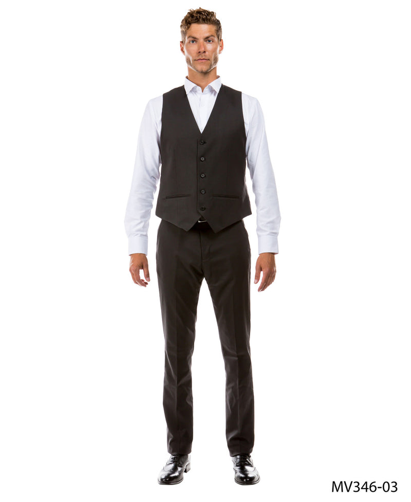 Zegarie Suit Separates Light Grey Solid Men's Vests