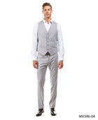 Zegarie Suit Separates Light Grey Solid Men's Vests