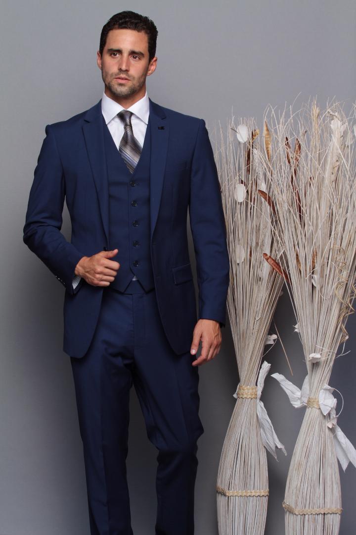 Skinny Fit Navy Suit by Needle and Stitch